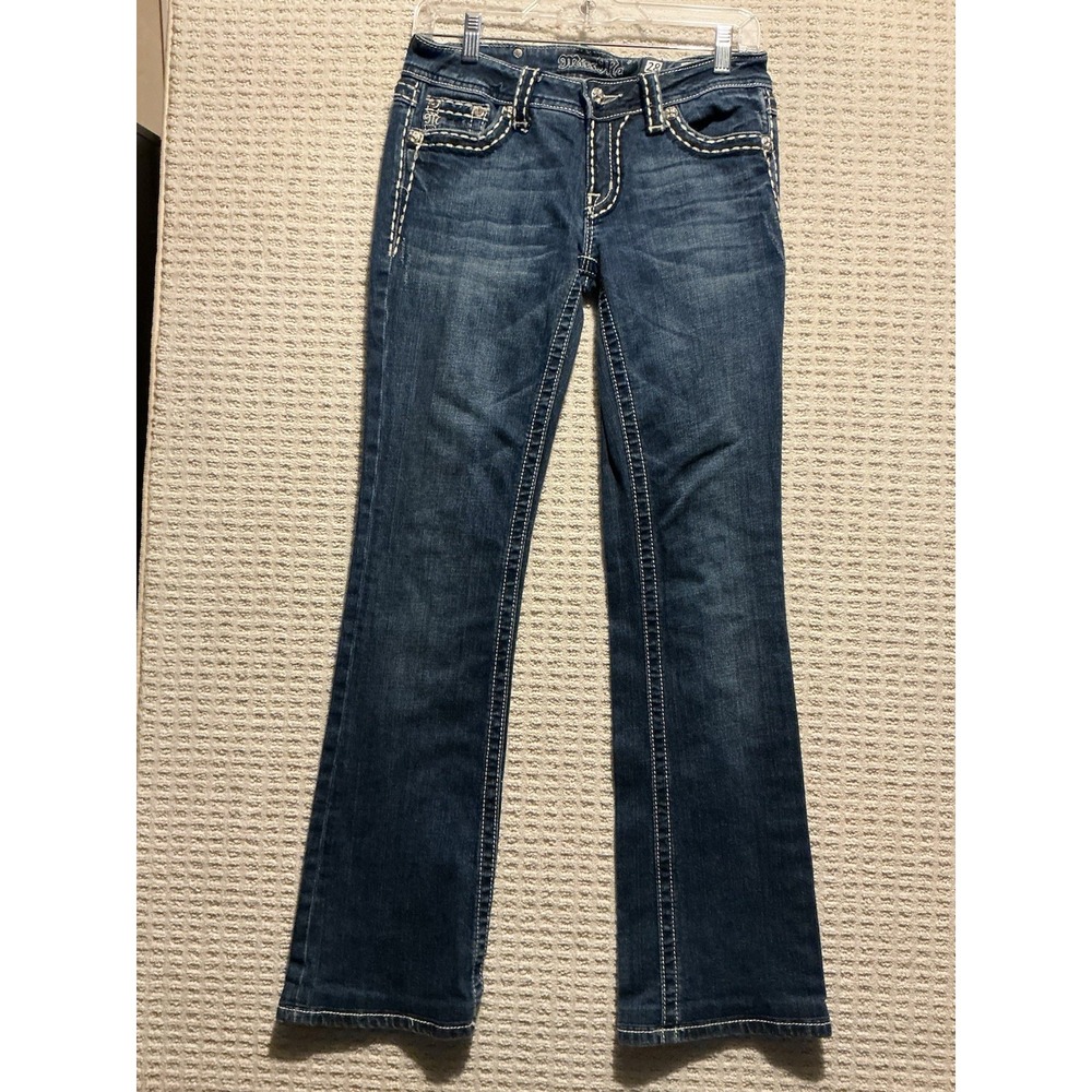 Miss Me Women's Jeans 28 JP5014 Boot Cut Chunky Stitching Cowgirl 29x31 1/2